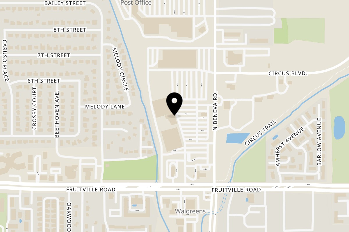 Map showing the location of Bella Vita Italian Kitchen on 501 N Beneva Rd #250 in Sarasota
